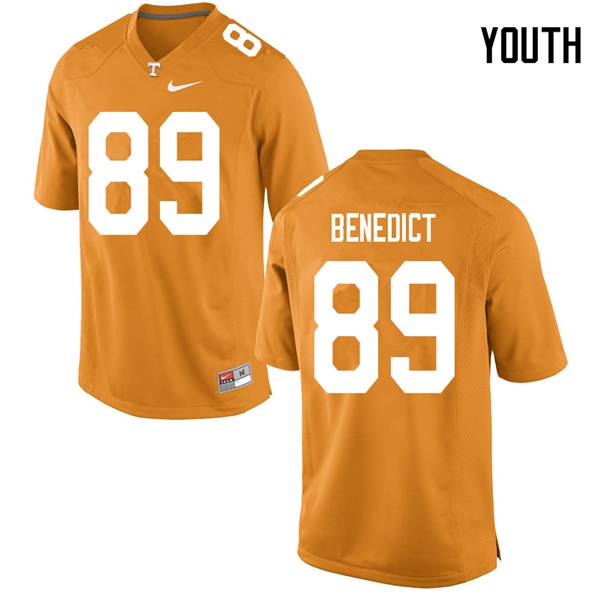 Youth #89 Brandon Benedict Tennessee Volunteers College Football Jerseys Sale-Orange - Click Image to Close